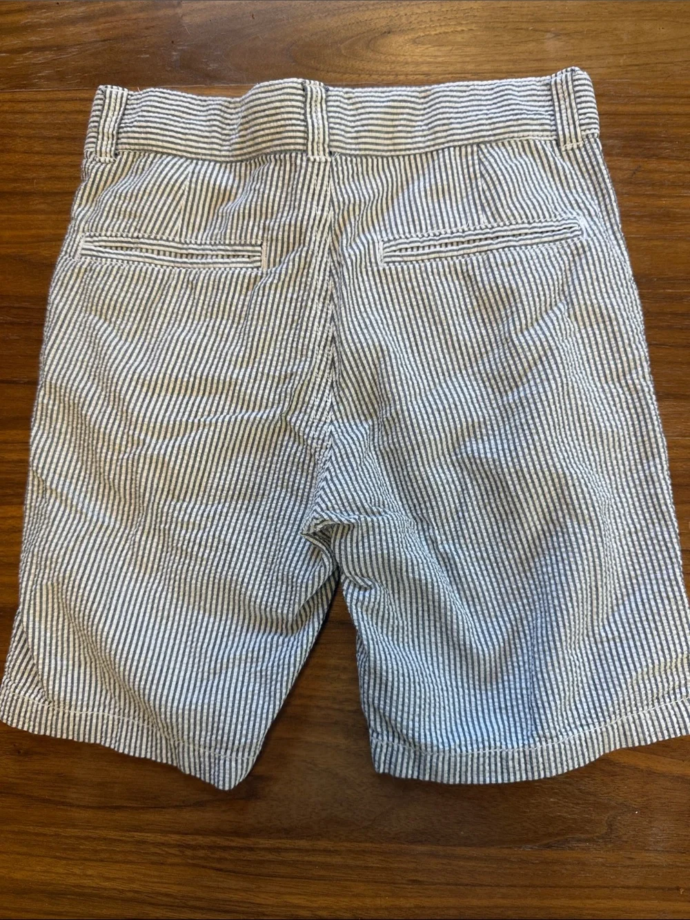 Boys Blue & White Seersucker Stripe Chino Shorts